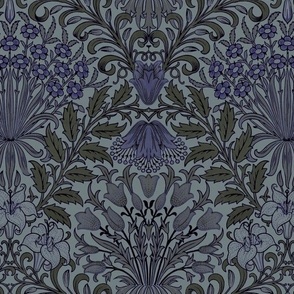 GARDEN IN BAY LEAF AND PERIWINKLE - WILLIAM MORRIS AND JOHN DEARLE