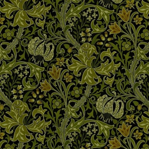 GOLDEN LILY IN CURRY LEAF - WILLIAM MORRIS