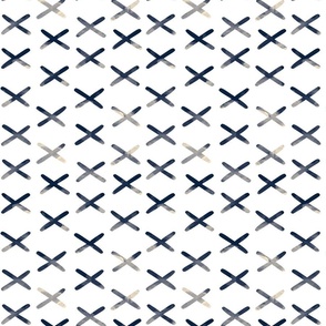 Shibori crosses on white