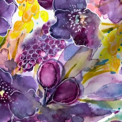 Purple Daze-Watercolor Garden Party