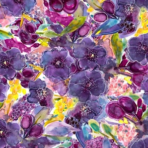 Purple Daze-Watercolor Garden Party