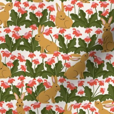 Rabbits InTheGarden Md | Red + Pink Flowers