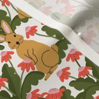 Rabbits InTheGarden Md | Red + Pink Flowers