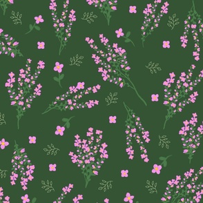 Pink Flowers on Green —  Large