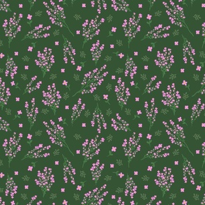 Pink Flowers on Green —  Medium