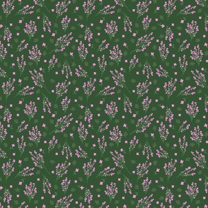 Pink Flowers on Green —  Small