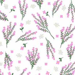 Pink Flowers on White — Large