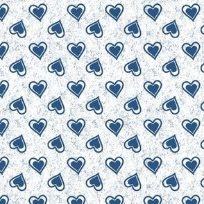 Aegean Blue Hearts on Textured White