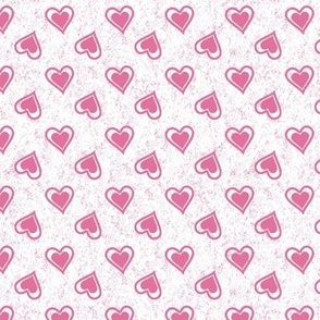 Bubblegum Pink Hearts on Textured White