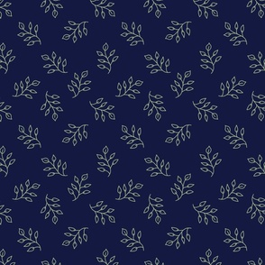 Leaf Clusters on Navy — Small