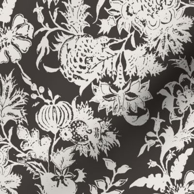 Chintz TOILE brown jacobean Small