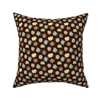 1” Espresso Brown and Happy Dots Naupaka Floral Wilderness