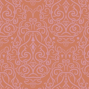 amber tribal damask 