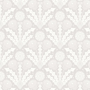 Dandelion Diamond block print grey linen large wallpaper scale by Pippa Shaw