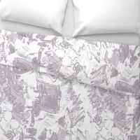 Oversize Floral Graphic Silver White