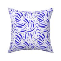 Fresh Indigo And Cobalt Blue Seaside Aesthetic Watercolor Abstract Strokes On White