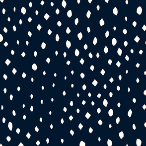 rain dots L - white on deep blue