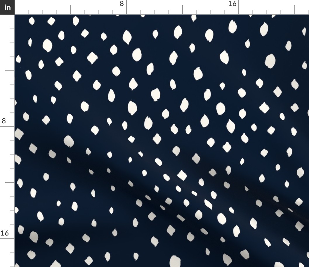 rain dots L - white on deep blue