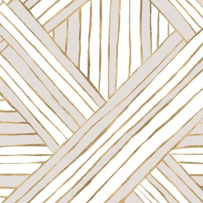 Diamond Stripe L - gold gray white 