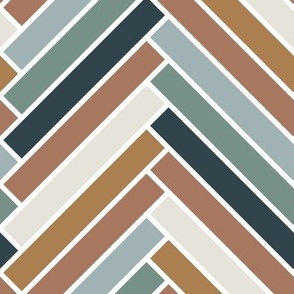 herringbone 590: juniper teal, aegean green, marina blue, adobe red, teak gold, bisque beige