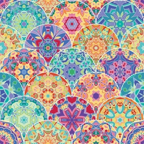 maximalist multi colour mandala kaleidoscope