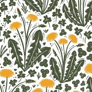 Dandelions and Clover - large