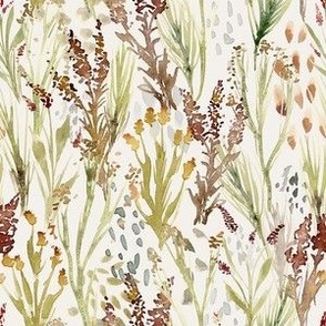 Watercolor Weeds and Wildflowers - Small Scale - Botanical Field meadow