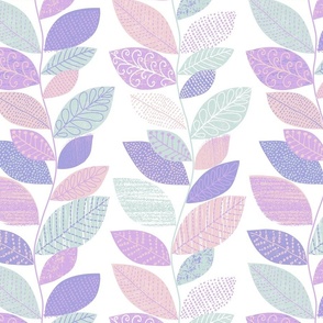 172 Leaf Vine. Cotton Candy_ Lilac_Seaglass