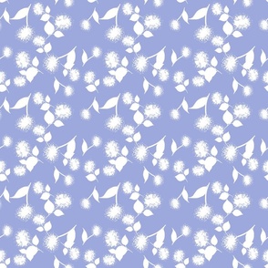 Light Blue Wildflower Block Print - Solid