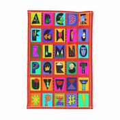 Alphabet Tea Towel - Alphabet Wall Hanging - Design 12906350 - Red