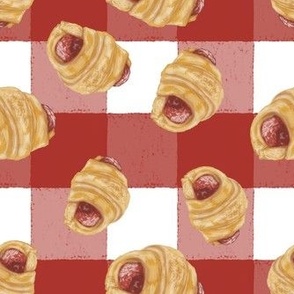 pigs in a blanket red gingham