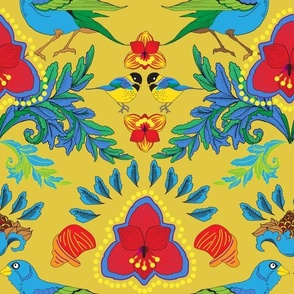 Birds and Flowers in Gold-01