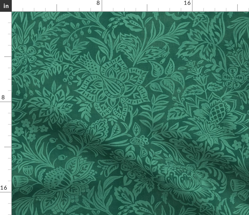 Folk Floral - extra large - emerald 