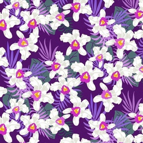 small-Wild Orchid Jungle-on plum 
