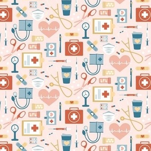 Nursing is a Work of Heart Medical Healthcare Pink by Angel Gerardo - Small Scale