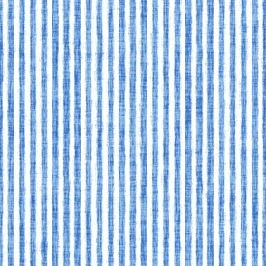 Sketchy White Stripes on Cornflower Blue Woven Texture