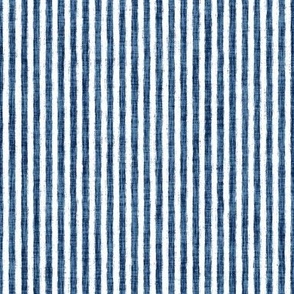 Sketchy White Stripes on Aegean Blue Woven Texture