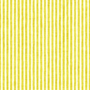 Sketchy White Stripes on Bright Yellow Woven Texture