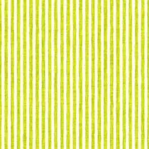 Sketchy White Stripes on Chartreuse Woven Texture