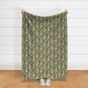 Boho floral meadow in sage green