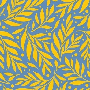 Olive Branch (yellow on sky blue)