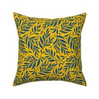 Olive Branch (Navy blue on Yellow)