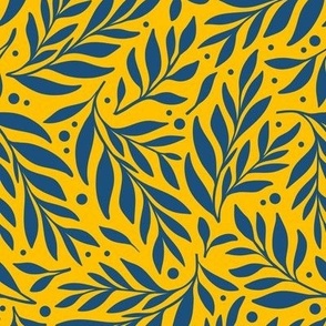 Olive Branch (Navy blue on Yellow)