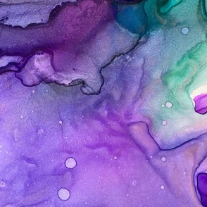 Purple Green Alcohol Ink Flow (Large Scale)