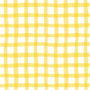watercolor gingham in bright yellow
