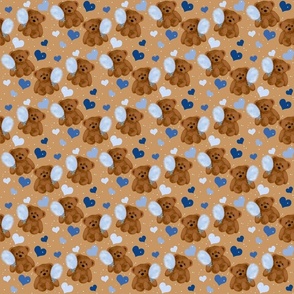 Cotton Candy Brown Bears - Blue - Small