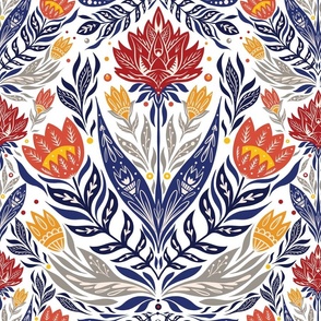 Floral pattern with folk art