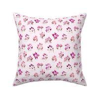 sweet pink wild flowers bloom - watercolor florals - grasses simple pattern a857-4
