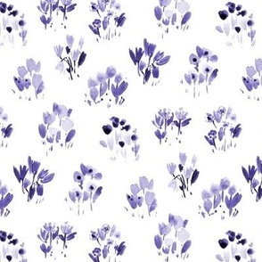 Amethyst sweet wild flowers bloom - watercolor purple florals - grasses simple pattern a857-14