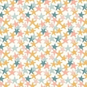 (mini scale) Starfish - butterscotch - summer beach nautical - C22